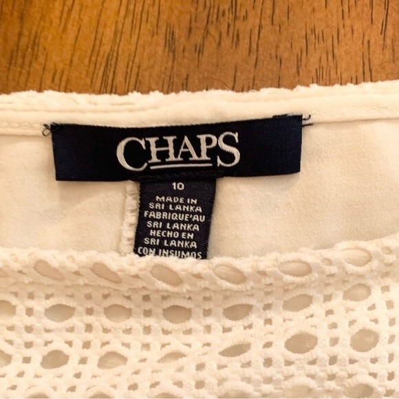 Chaps White Eyelet Sheath Dress Side Ruching Brunch Dress10 - Picture 6 of 9